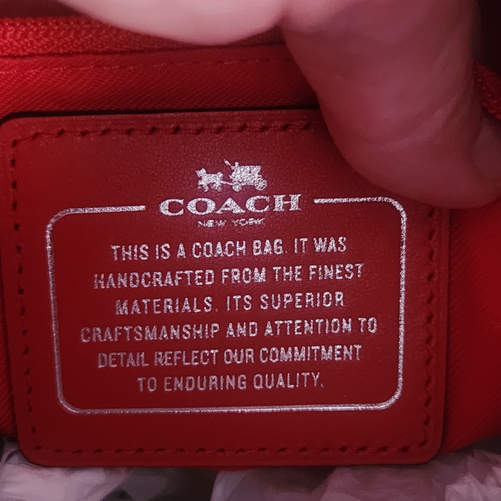 Coach Turnlock Rucksack In Embossed Carmine - Picture 11 of 11